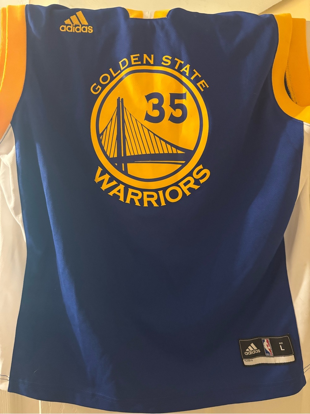Kevin Durant #35 Adidas Golden State Warriors Jersey Youth Large